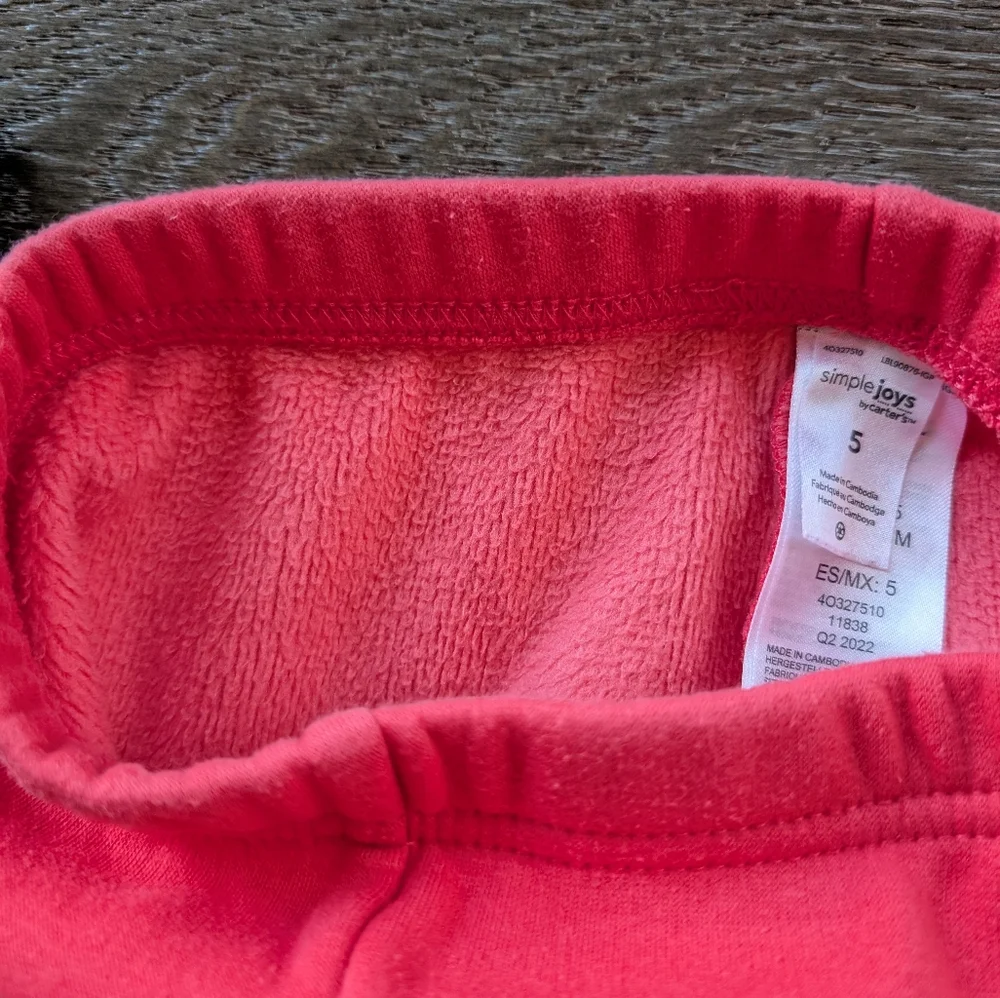 Carter's Fleece Leggings Lot Of 3 Size 5